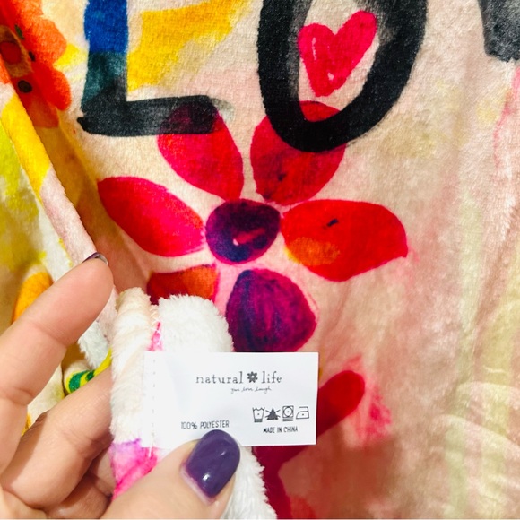 NWT Natural Life Soft Terry Towel Wrap Skirt Floral LOVE Boho Hippie One Size - Picture 7 of 9